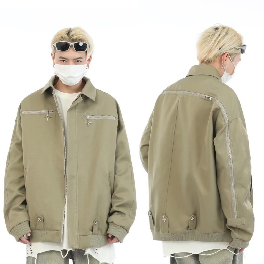Korean Jacket For Men Jacket With Zipper Varsity Jacket Fashion High ...