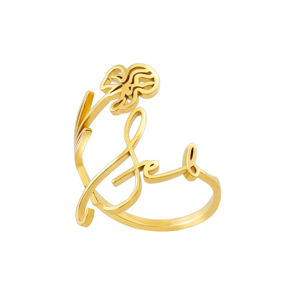 December Birth Flower Ring Stainless Steel Jewelry Women Girlfriend ...