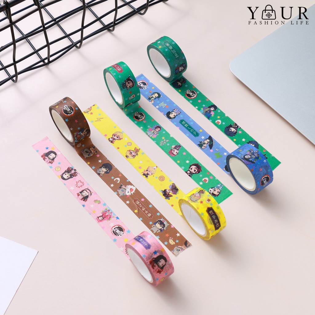 Ylwj Washi Tape Anime Demon Slayer Design Self-Adhesive Paper Cartoon ...