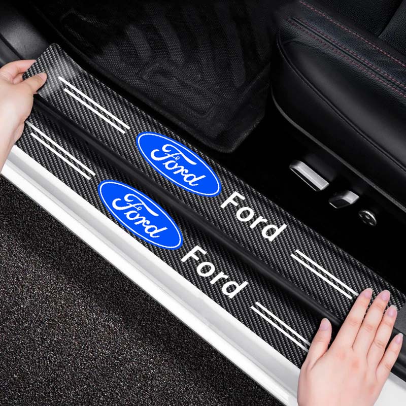 Ford Car Door Sill Side Anti Scratch Protector Sticker Threshold Carbon ...