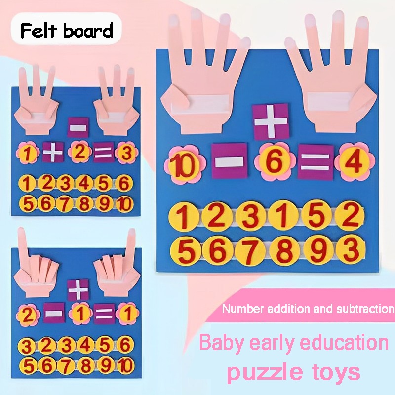 Kid Felt Board Finger Numbers Math Toy Early Learning Intelligence