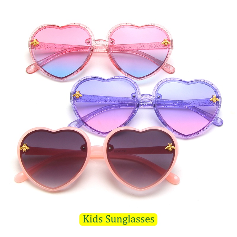 Girls cute glasses love heart sunglasses