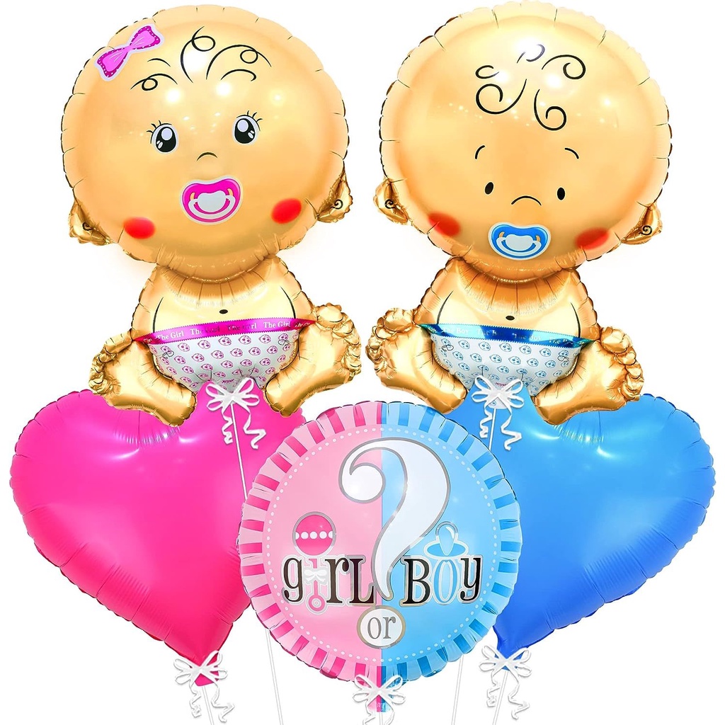Gender Reveal Baby Balloons Set Its a Boy or Girl Foil Balloon for Baby ...