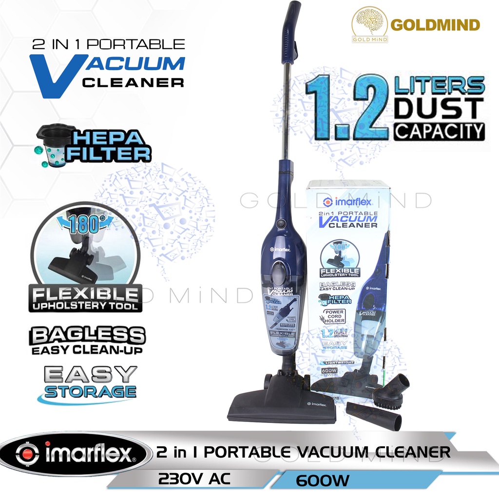 Imarflex Vacuum Cleaner Bagless for Easy Clean up / Hepa Filter / 1.2