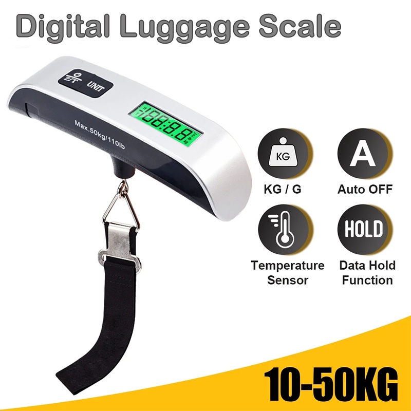 Portable Digital Luggage Weight Scale 10g50kg LCD Display Travel