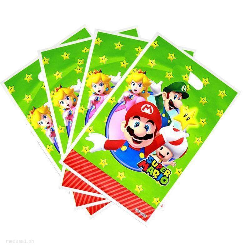 10PCS Super Mario Theme Loot Bag Candy Bags Gift Bag Kids Game Party ...