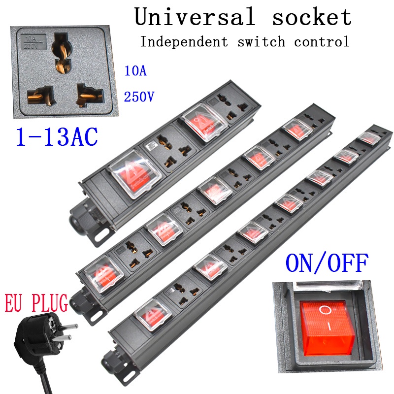 PDU 1U network cabinet rack mounted power board distribution 10A ...