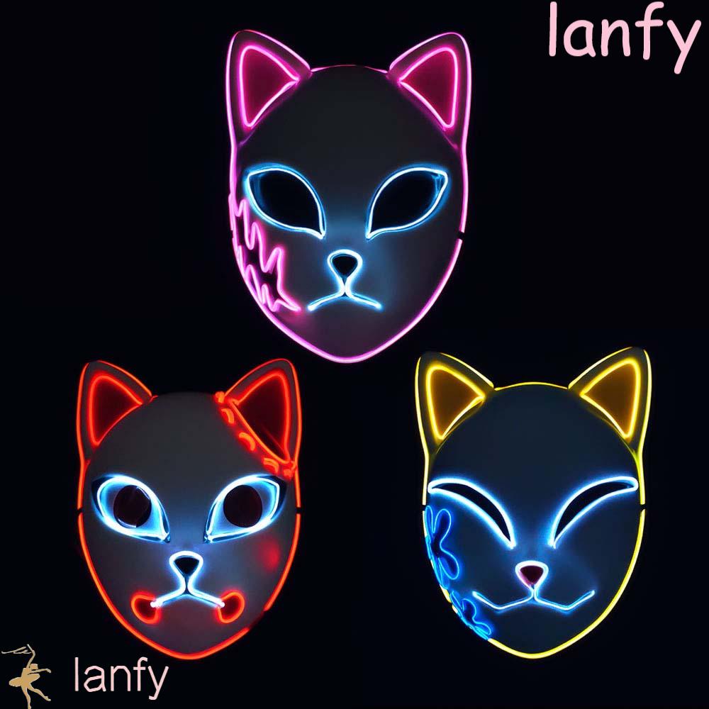 LANFY Halloween Party Mask Props Plastic Demon Slayer Cosplay Mask ...