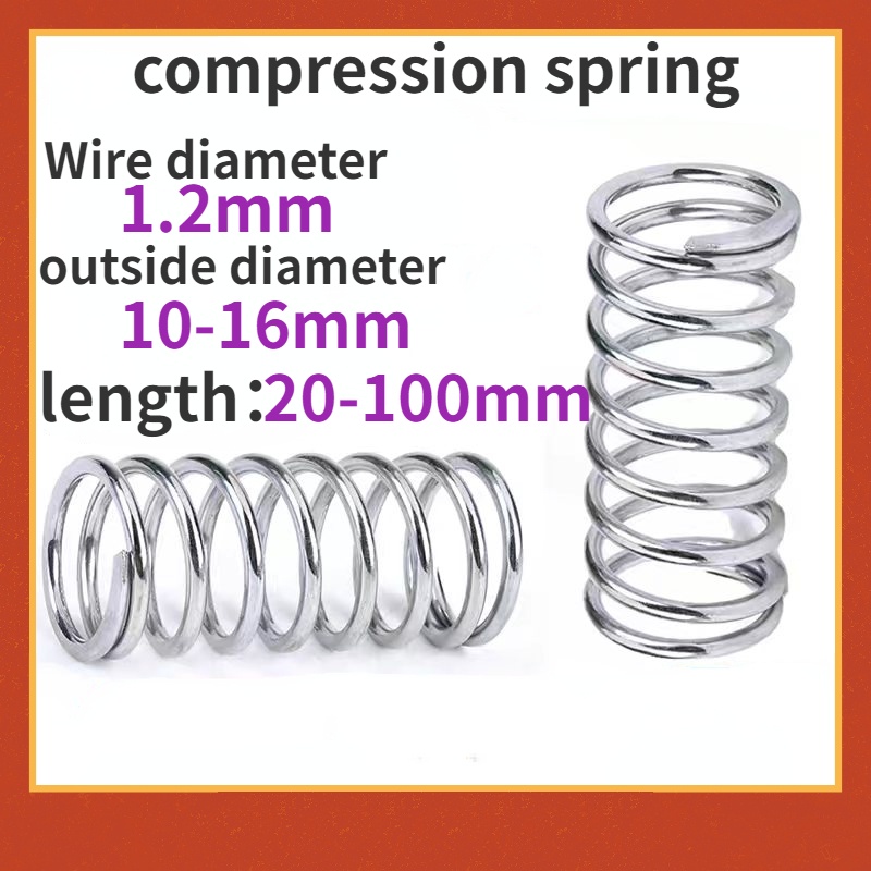 Uxcell 10 Pack Compression Spring, 10mm OD, 0.8mm Wire Size, 25mm Free Length Spring Steel Construction Extended Mechanical Compression Springs Shop Hom