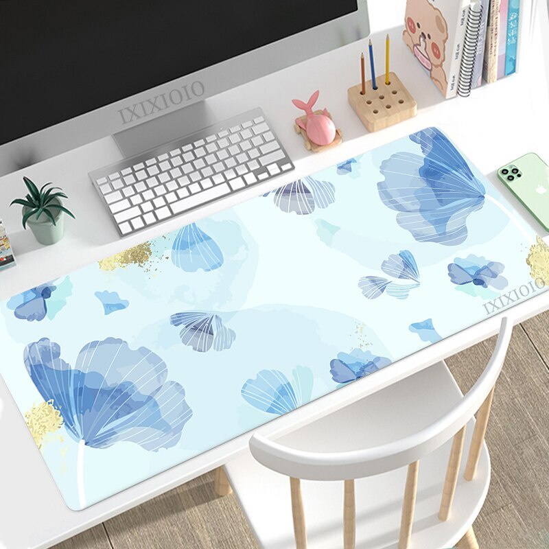 Minimalist Art Abstract Flower Mouse Pad Gamer XL Large Home Mousepad ...