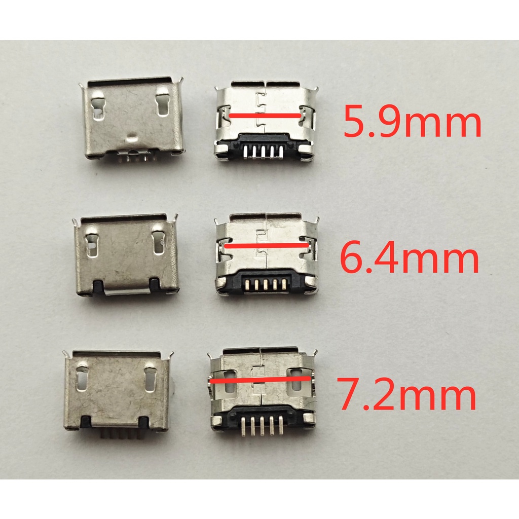 5-50pcs Micro USB Mini Pin Connector 5pin 5.9mm 6.4mm 7.2mm Short ...