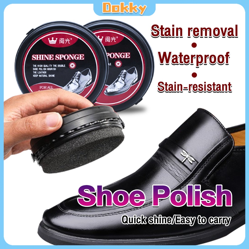 Dokky 39g Double-sided Sponge Leather Shoe Polish Brush Tool Colorless ...