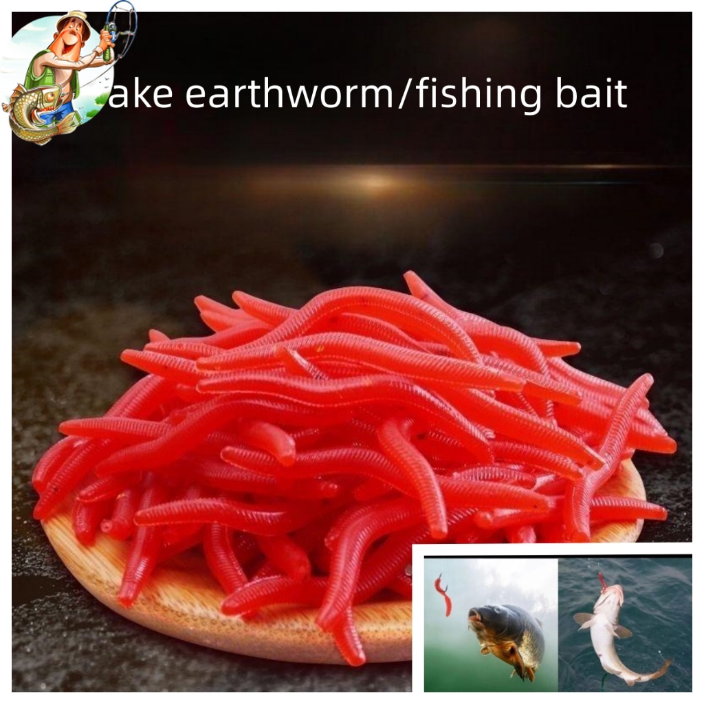 10/ 50 /100pcs Realistic Fishy Smell Red Worms Bait Soft Simulation