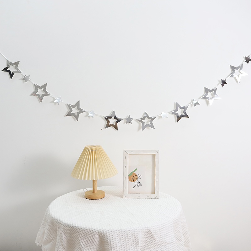 Paper Hollow Star Banner Flags Background Glitter Star Theme Birthday ...