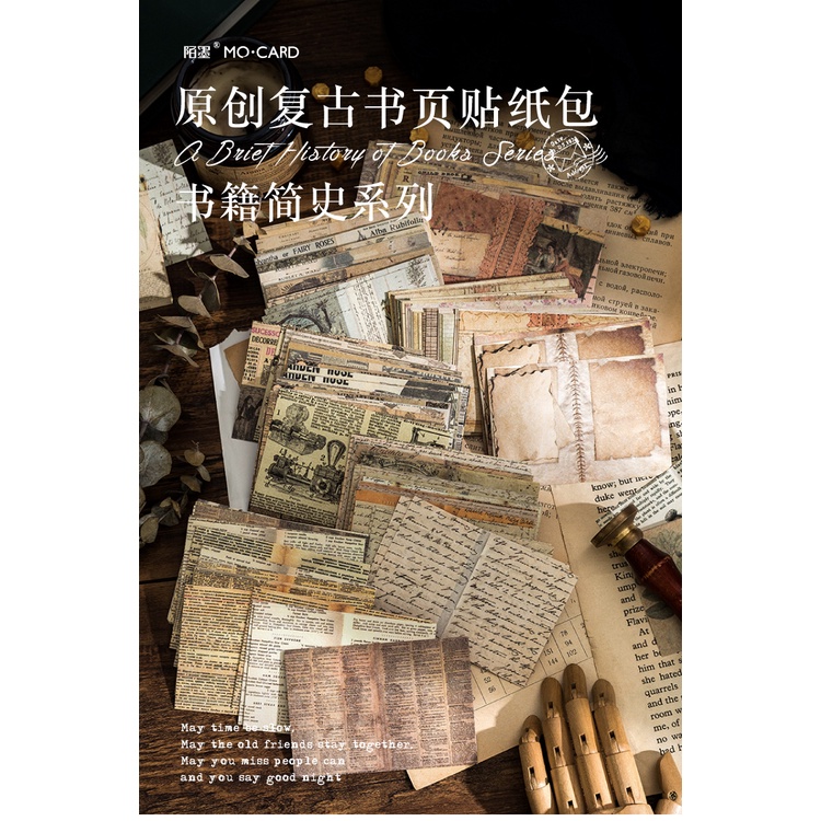 Midoo 40pcs/lot A Brief History of Books Vintage Letter Newspaper ...