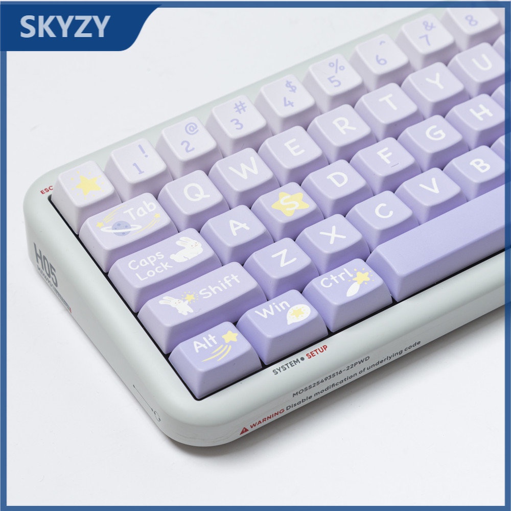 139 Keys Pick Star Rabbit Keycaps MDA Profile Cartoon Anime PBT Dye Sub ...