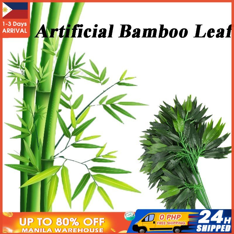 Artificial Bamboo Leaf Simulation Plastic Bamboo Leaves Green Home Garden Office Decoration