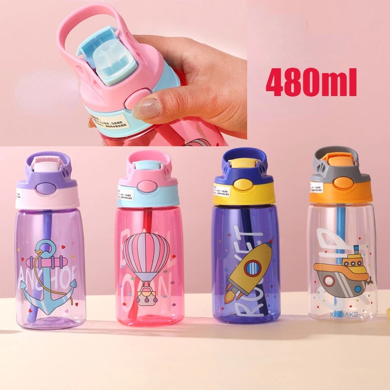 Chidren Drinking Water Bottle With Fluffy Straw For Children School ...