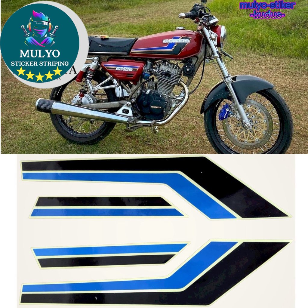 Hitam Striping Sticker Lis Les Pole Honda Cb Gl100 Gl 100 K5 K5 Blue