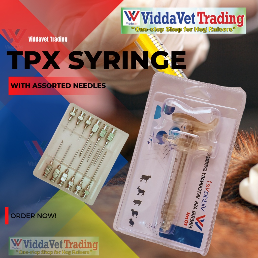1pc Viddavet Fiberglass TPX Veterinary Syringe w/ 12pcs assorted ...