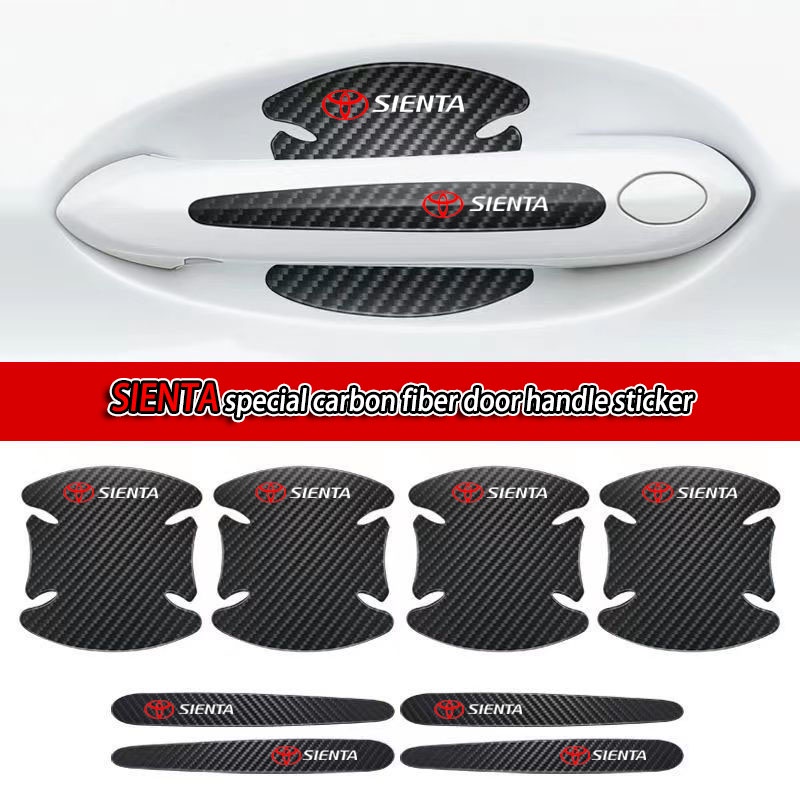 8 Pieces Toyota Sienta Carbon Fiber Door Handle Protection Sticker