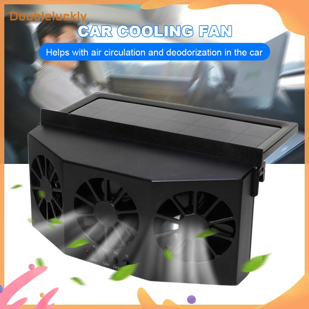 USB Car Window Fan 2/3 Holes Auto Exhaust Fan Solar Powered Summer Car