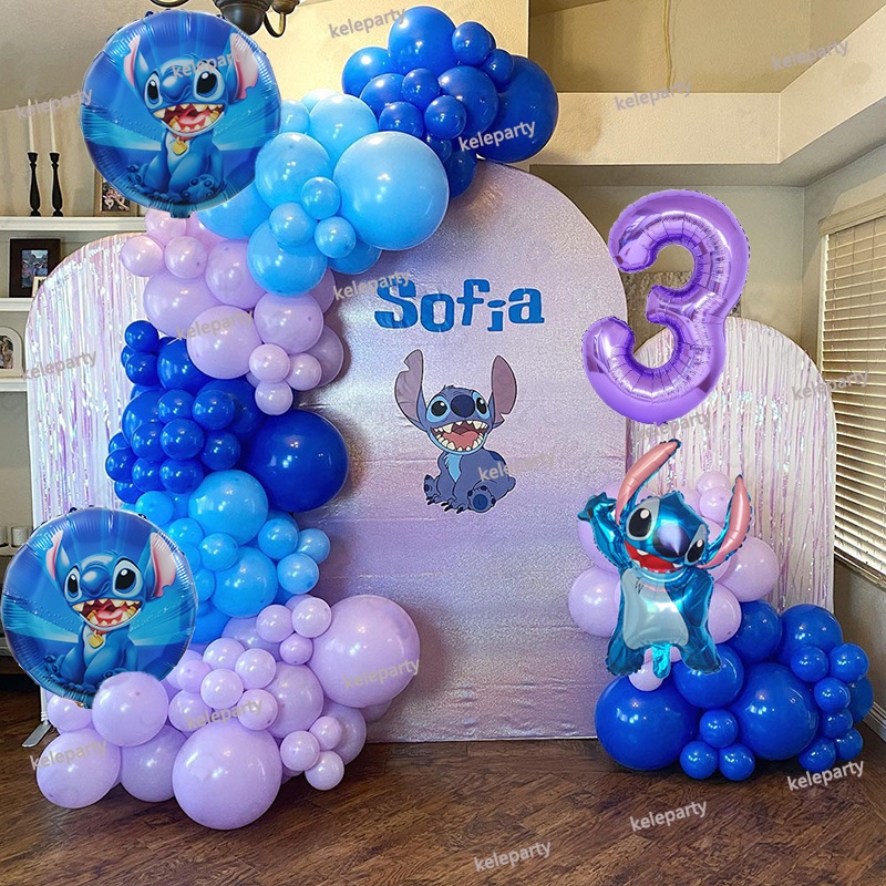 1set Lilo Stitch Foil Helium Balloon Arch Kit Garland Baby Shower ...