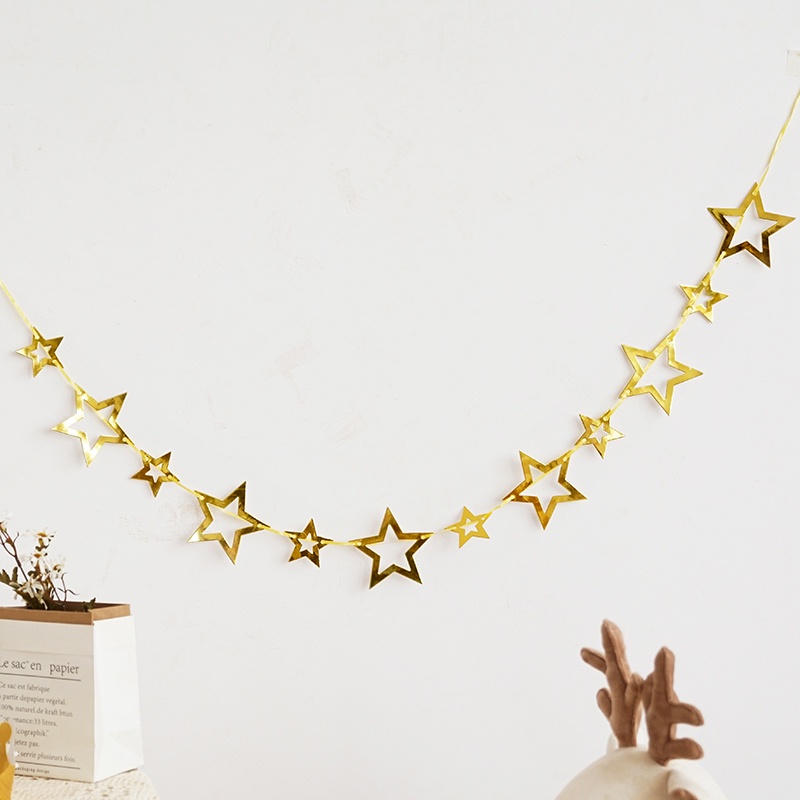 Black Star Banner Party Event Home Decoration 2.4m 8 Flags main image 1