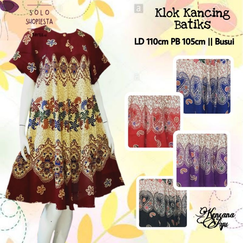 New Daster Klok Kancing Batik Kencana Ayu Original Daster With Super ...