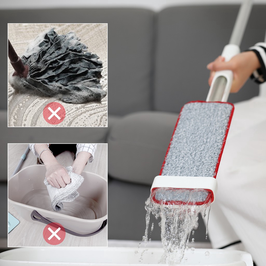BOOMJOY On Sale Easy Mop Self Wring 360 Spin Mop Lazy Push Squeeze Flat ...