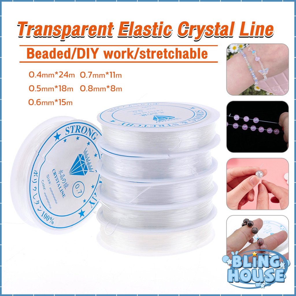 Bling Transparent Elastic Crystal Line Beading Cord String Wire Thread ...