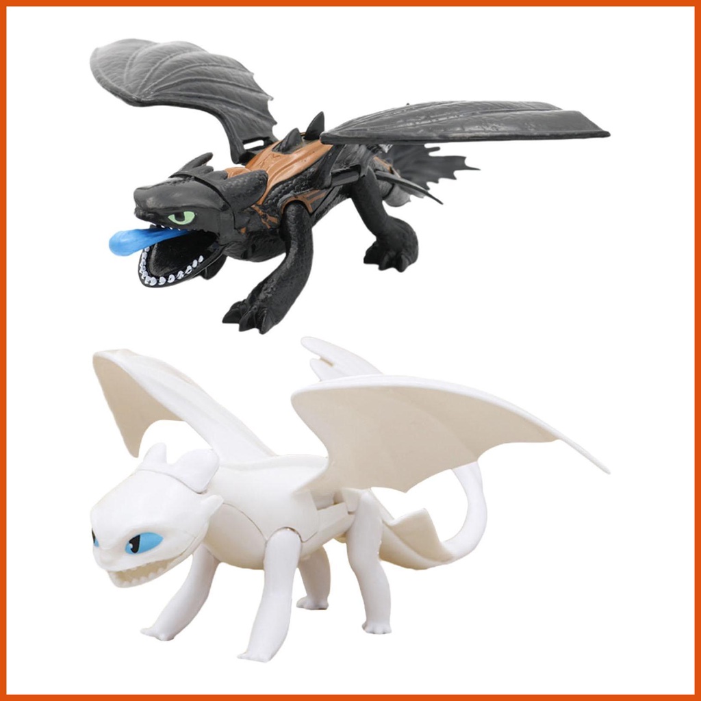 Cute Black White Toothless Dragon Action Figure Toy Model PVC Toothless ...