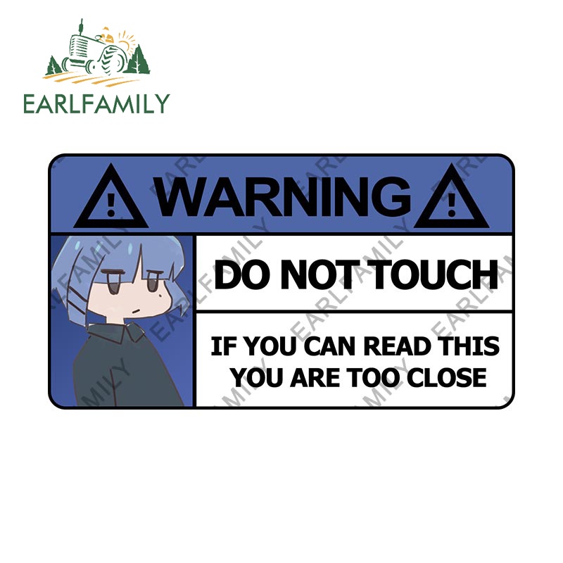 EARLFAMILY 13cm x 7.1cm DO NOT TOUCH Boochi the Rock Warning Car ...