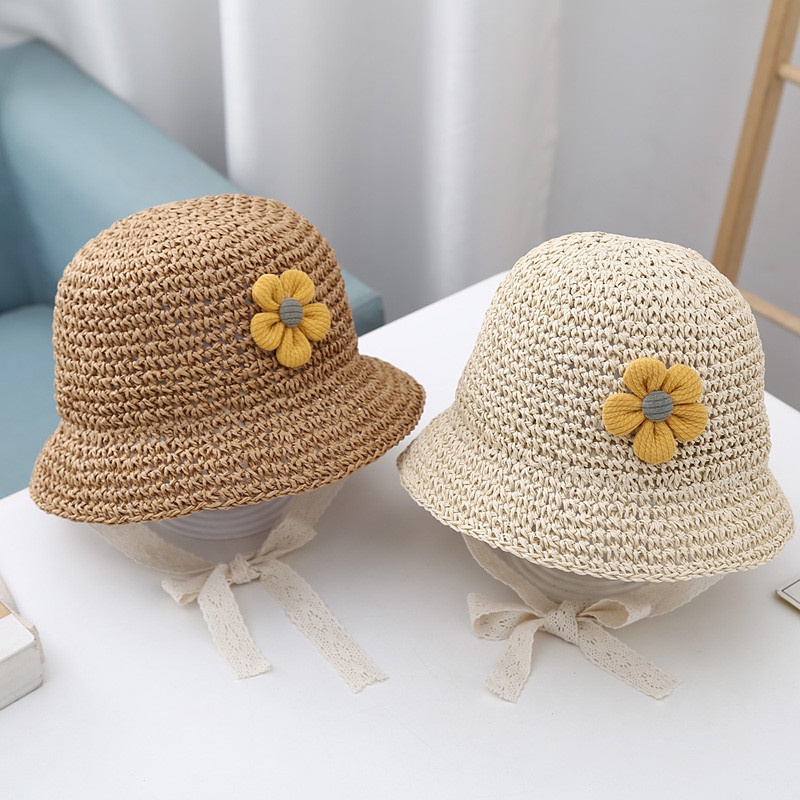 Baby Bucket Hat Summer Baby Sunscreen Sun Hat Style Children's Straw