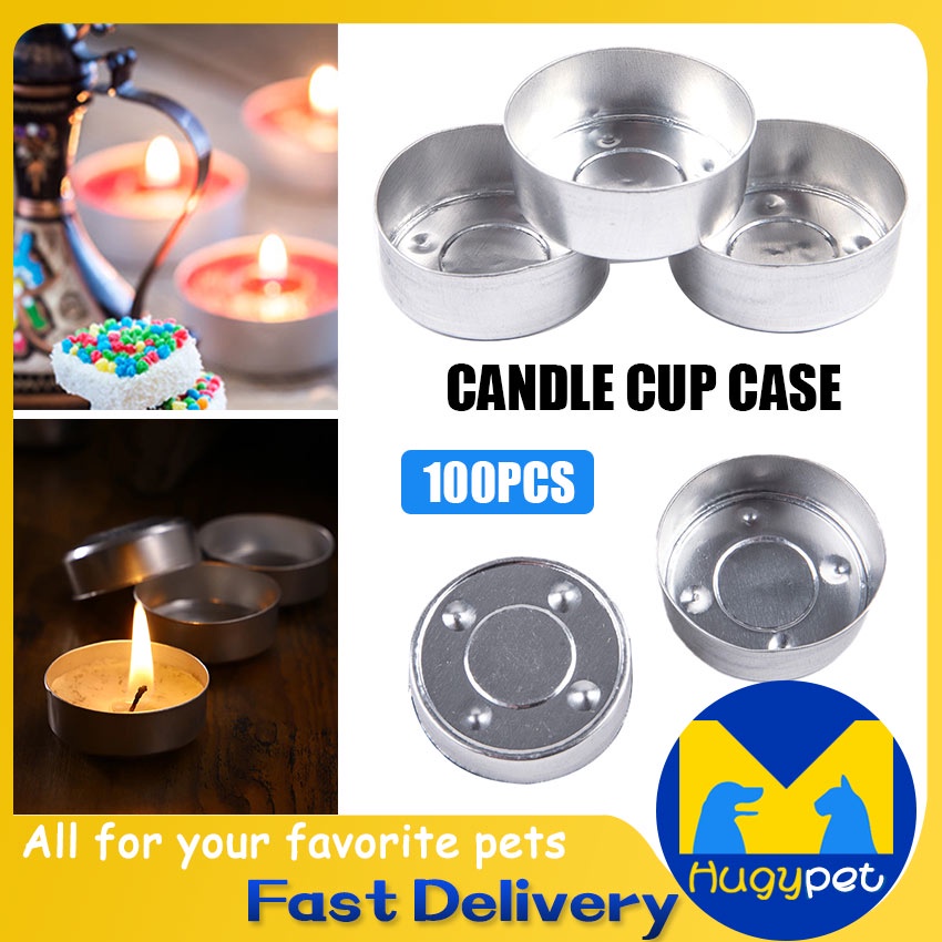 100pcs Silver Aluminum Tealight Tins Candle Making Empty Cases