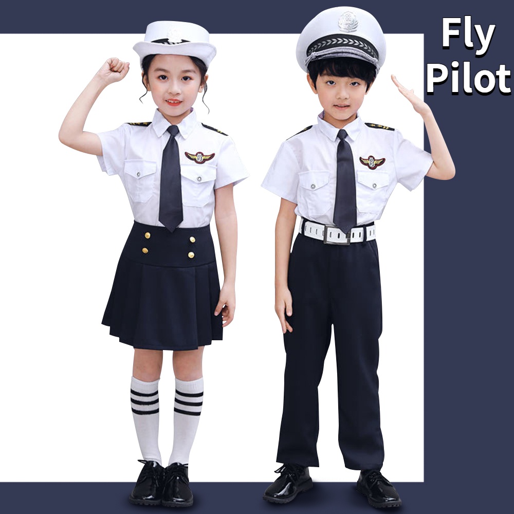 Pilot Costume for Kids Boys and Girls Navy Air Force Uniform Career Day ...