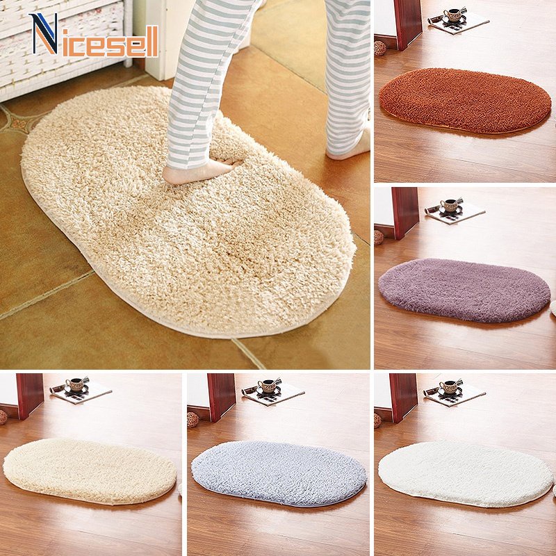 Nordic Door Mat Bedroom Floor Mat Nonslip Imitation Lambskin Oval Rug