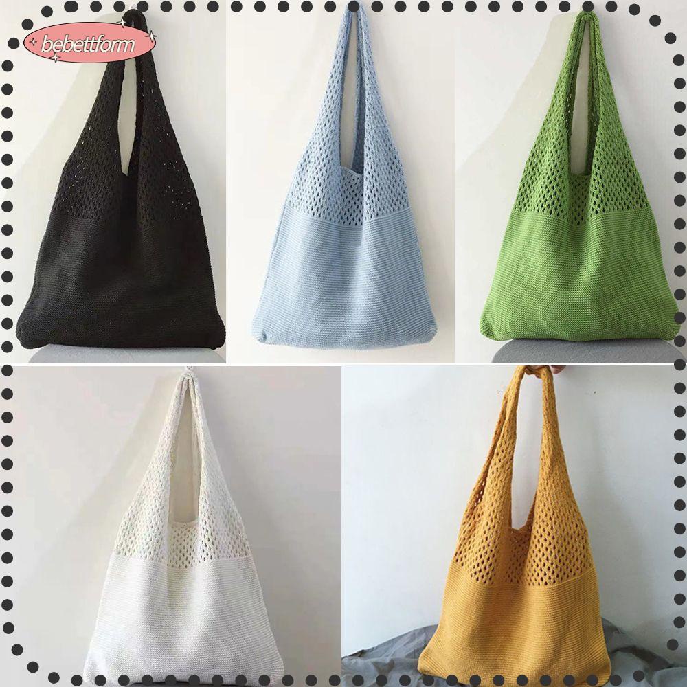 BEBETTFORM 1Pc Luxury Shoulder Bag Nylon Knitting Hollowed Out Fashion