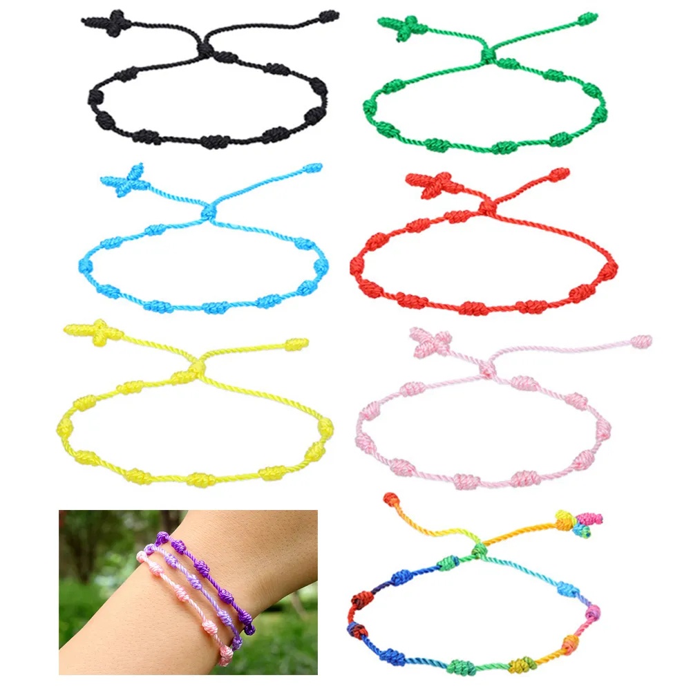 Simple 10 Knots Lucky Amulet String Bracelet Tibetan Buddhist ...