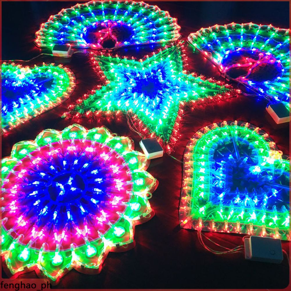 Led Coloured Lantern Peacock Love Pentagram String Lights Room ...