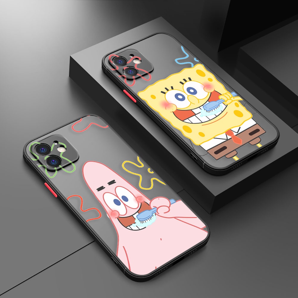 Funny SpongeBob Patrick Star Cartoon Matte Mobile Phone Case For Apple ...