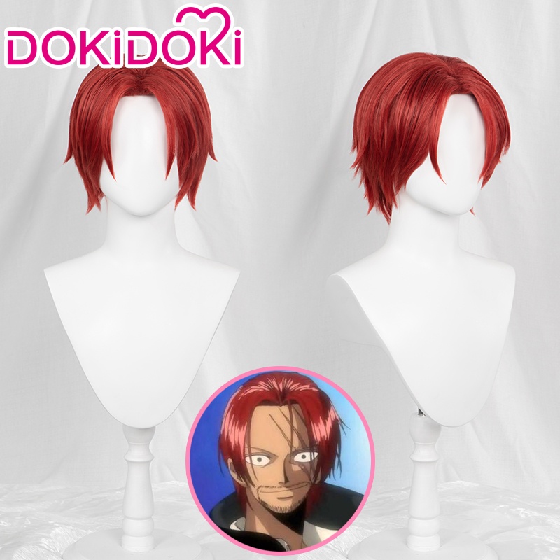 Misscoo Shanks Cosplay Wig Anime One Piece Short Red Heat Resistant