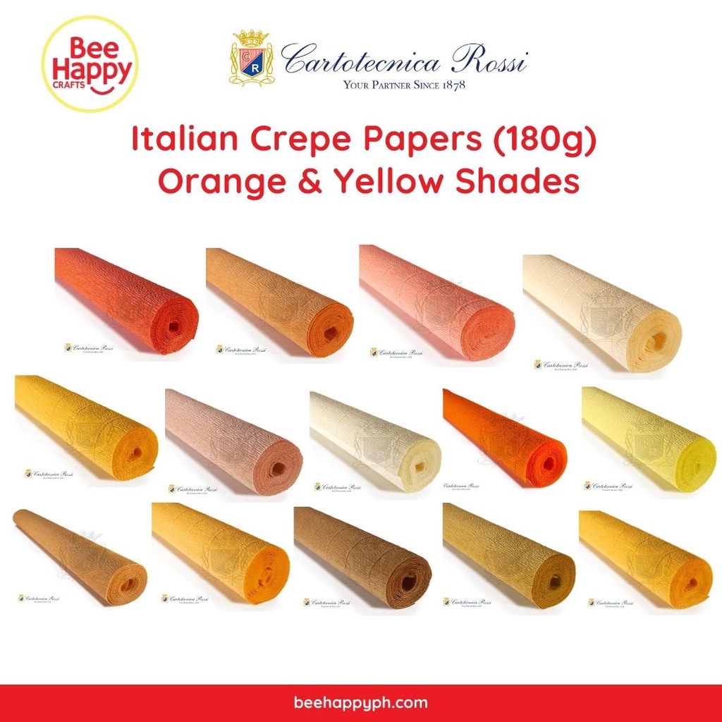 Cartotecnica Rossi Crepe Papers 180g (Brown, Orange & Yellow Shades