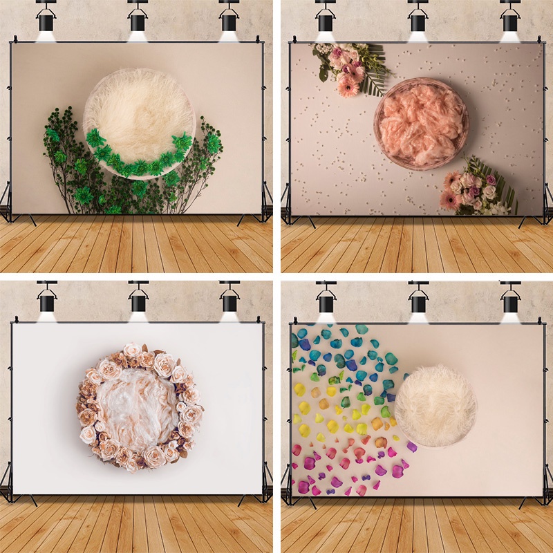 Neonatal Portrait Photography Background Flowers Swing Birthday Art ...