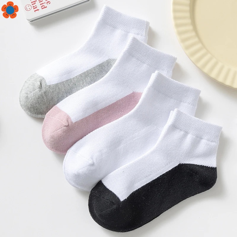 Kids School Socks Ankle Sock Cotton Solid Feet Wear Casual Boys Girls ...