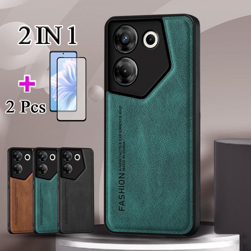 2 IN 1 For Tecno Camon 20 Pro 5G Phone Case Lambskin TextureLeather ...