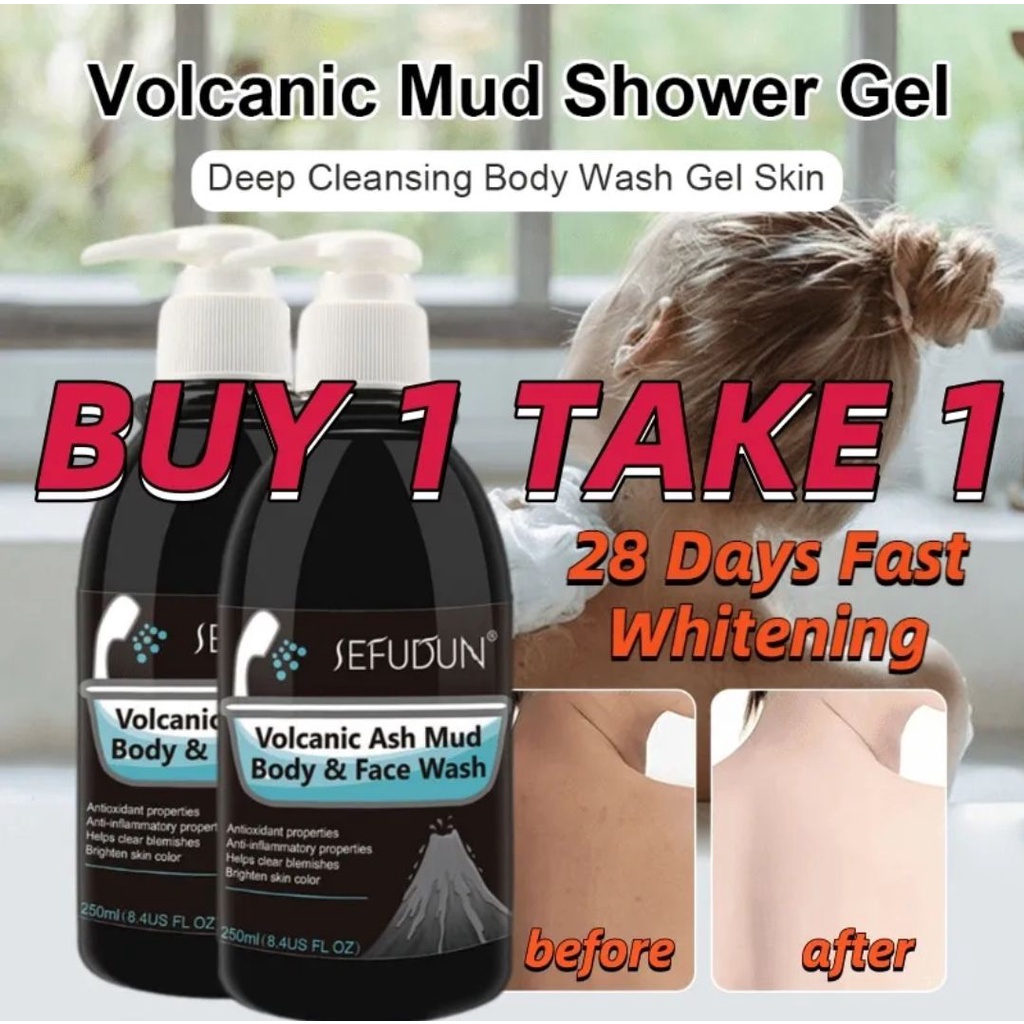 SEFUDUN Volcanic Mud Body Wash with Volcanic Mud Whitens in one wash