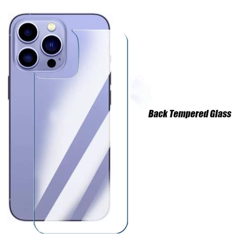 Back Glass For iPhone 14 13 12 11 Pro MAX Plus Mini Screen Protector Rear  Film For iPhone 14Plus 13Mini 12Mini Front Tempered Glass