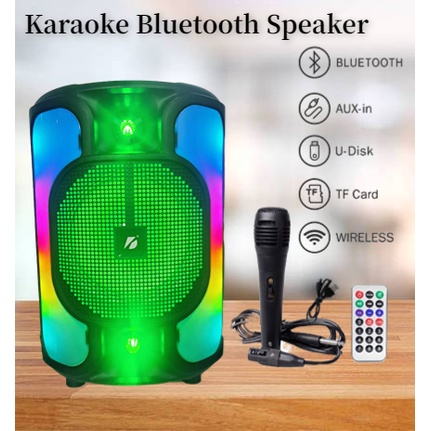 Portable Wireless Bluetooth 8 Inch Karaoke With Disco Led Light Effect ...