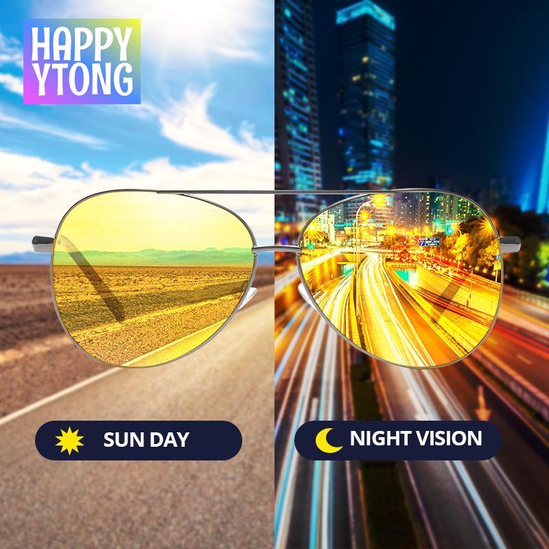 Classic Pilot Night Vision for Men Women Metal Frame Yellow Lens ...